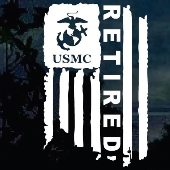 Vinyl Decal for Window - USMC Retired Flag - Picture 1 of 1